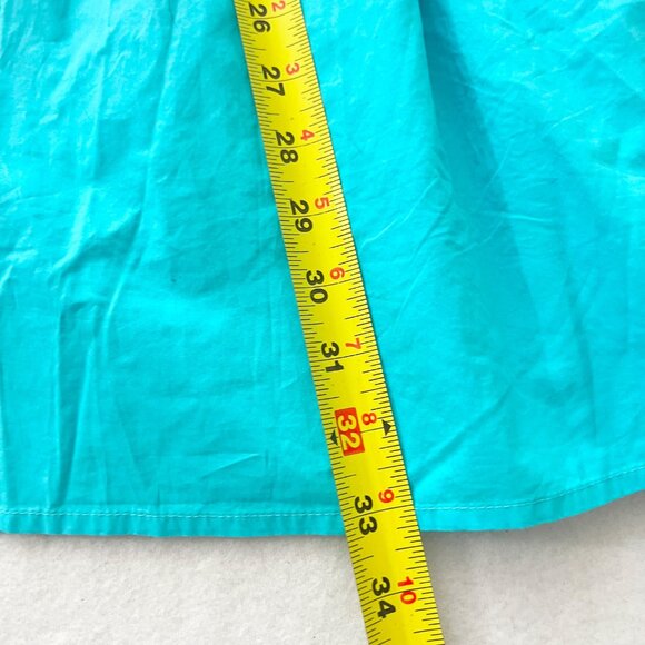 A New Day Women Smoked Open Back Turquoise Puff Sleeve Mini Dress Size Small NWT - Picture 11 of 11